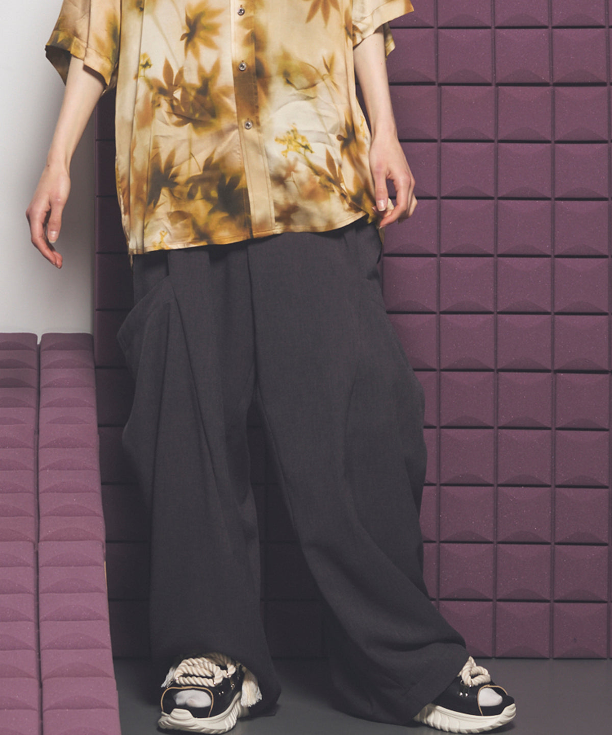 【26SS PRE-ORDER】Linen Mix Slab Side Big Pocket Prime-Wide Pants