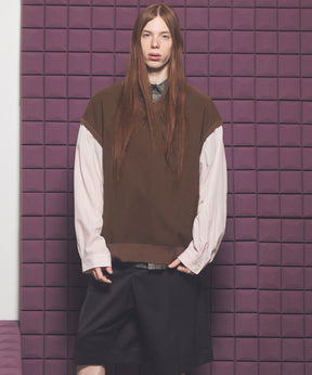 Shirt Docking Prime-Over V-neck Knit Pullover