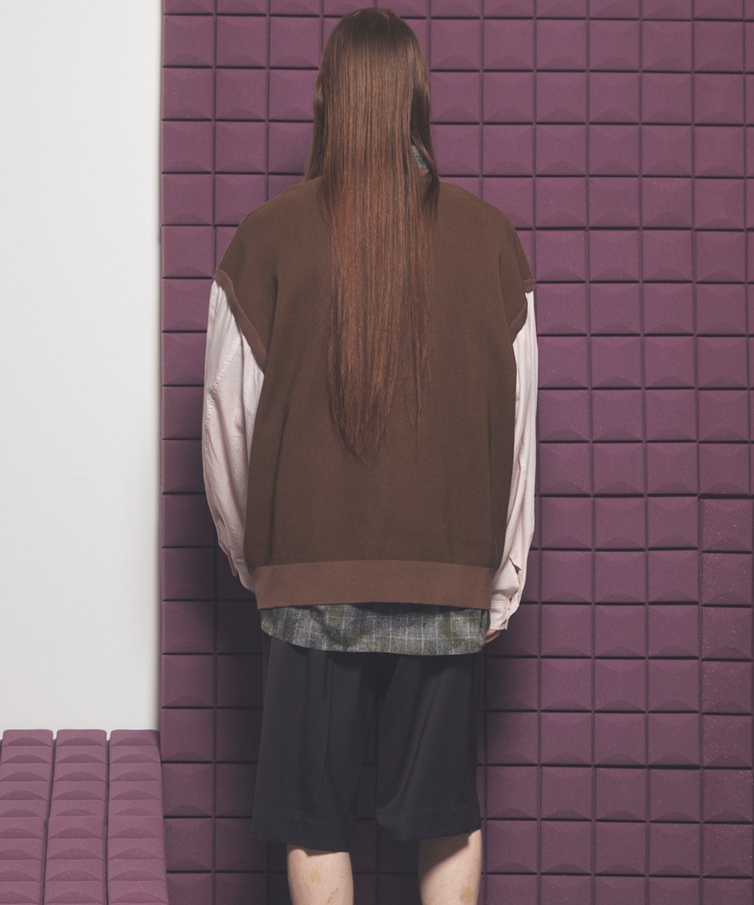Shirt Docking Prime-Over V-neck Knit Pullover