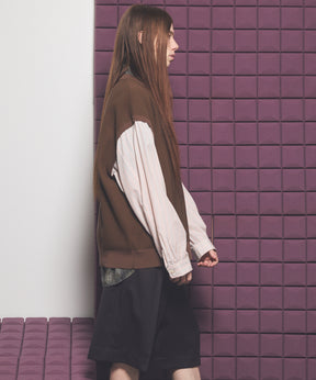 Shirt Docking Prime-Over V-neck Knit Pullover