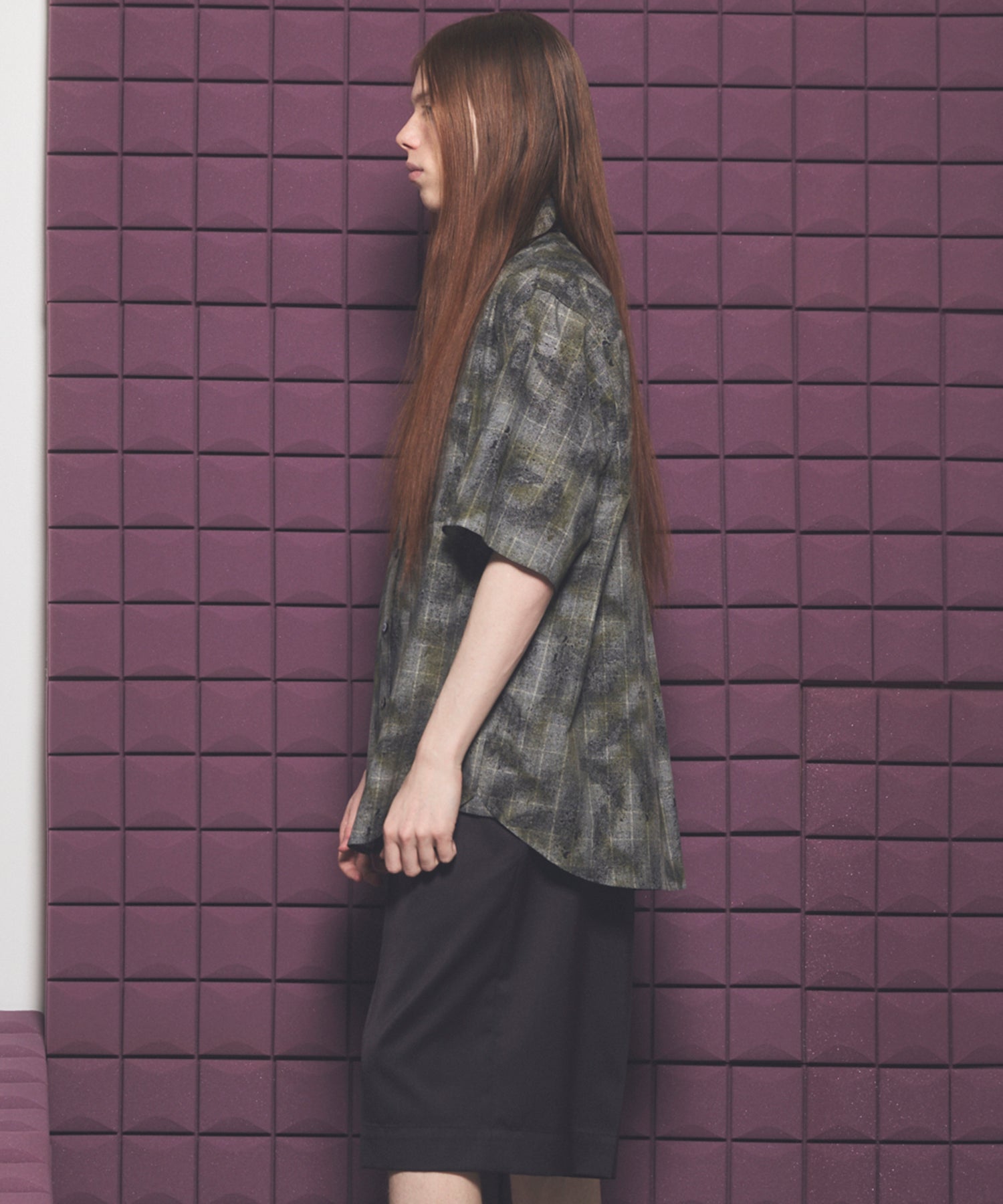 [Italian Dead Stock Fabric] Prime-Over Regular Collar Short Sleeve Shirt