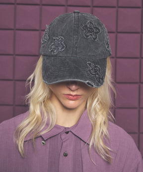 【PRE-ORDER】Fade Motif Damaged Flower Pattern 6P Cap