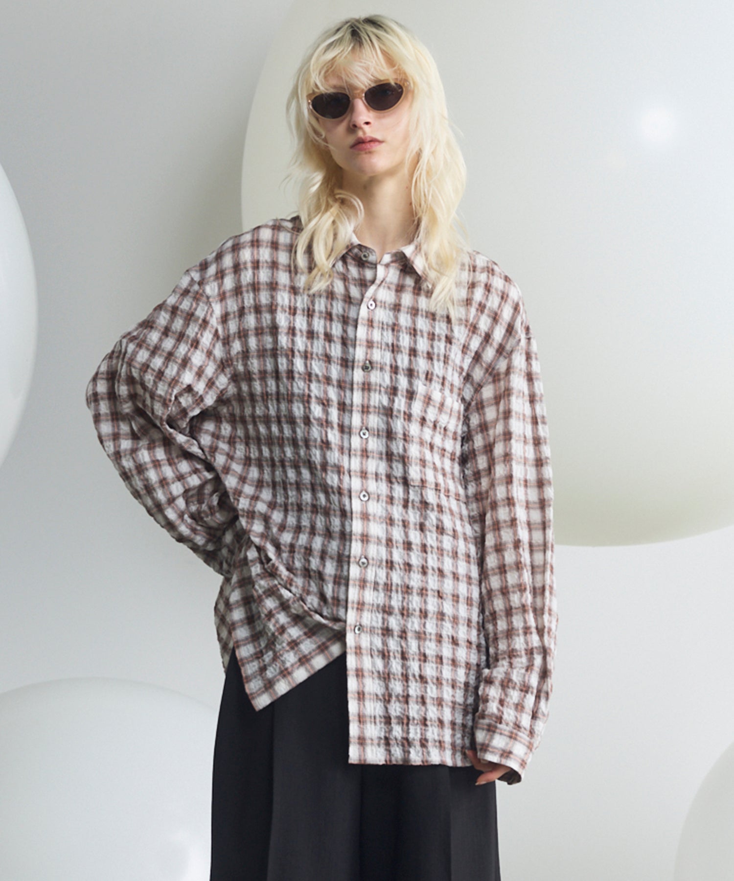 [Italian Dead Stock Fabric] Prime-Over Regular Collar Long Sleeve Shirt