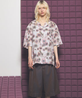 Italian Dead Stock Fabric Prime-Over Open Collar Short Sleeve Shirt