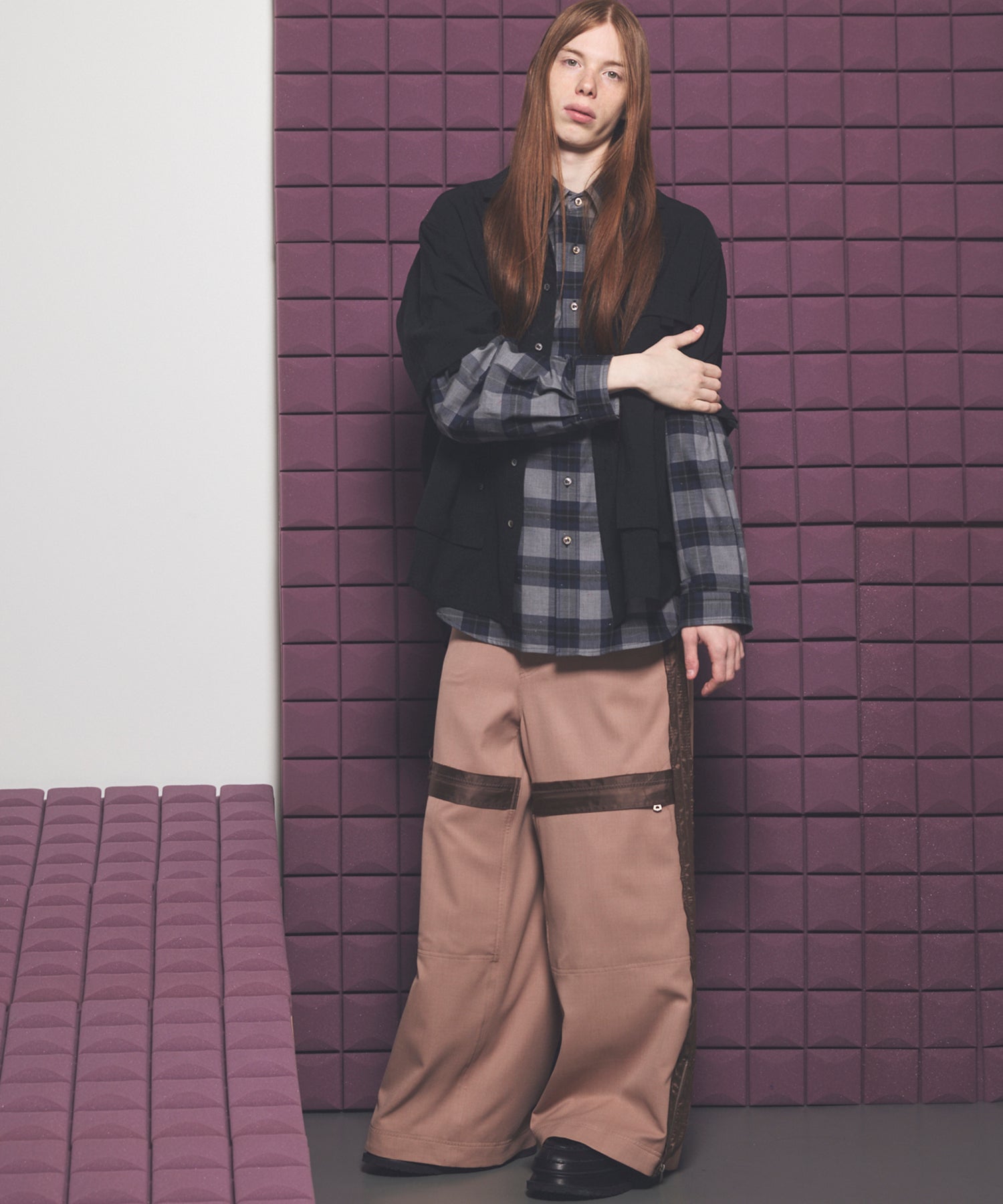 [Italian Dead Stock Fabric] Prime-Over Regular Collar Long Sleeve Shirt
