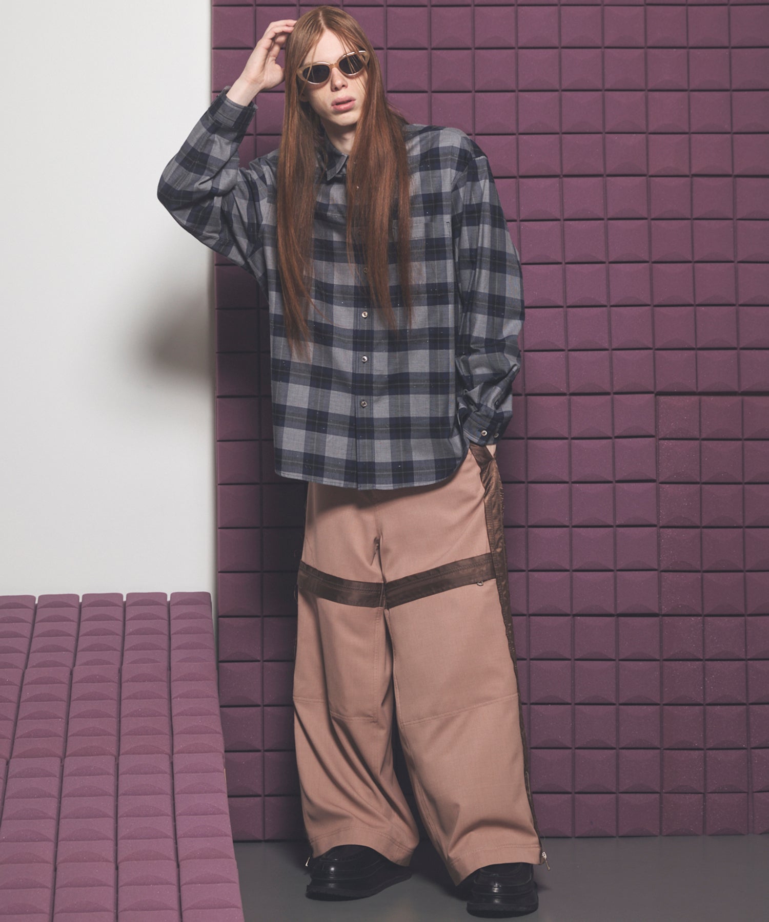 [Italian Dead Stock Fabric] Prime-Over Regular Collar Long Sleeve Shirt