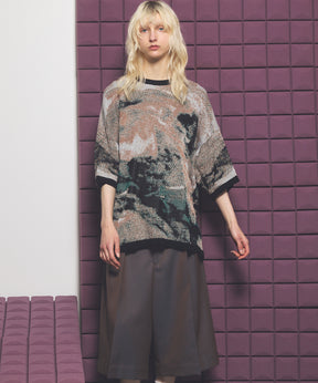 Cotton Bulky Acrylic Blend Prime-Over Gradation Dyeing Knit