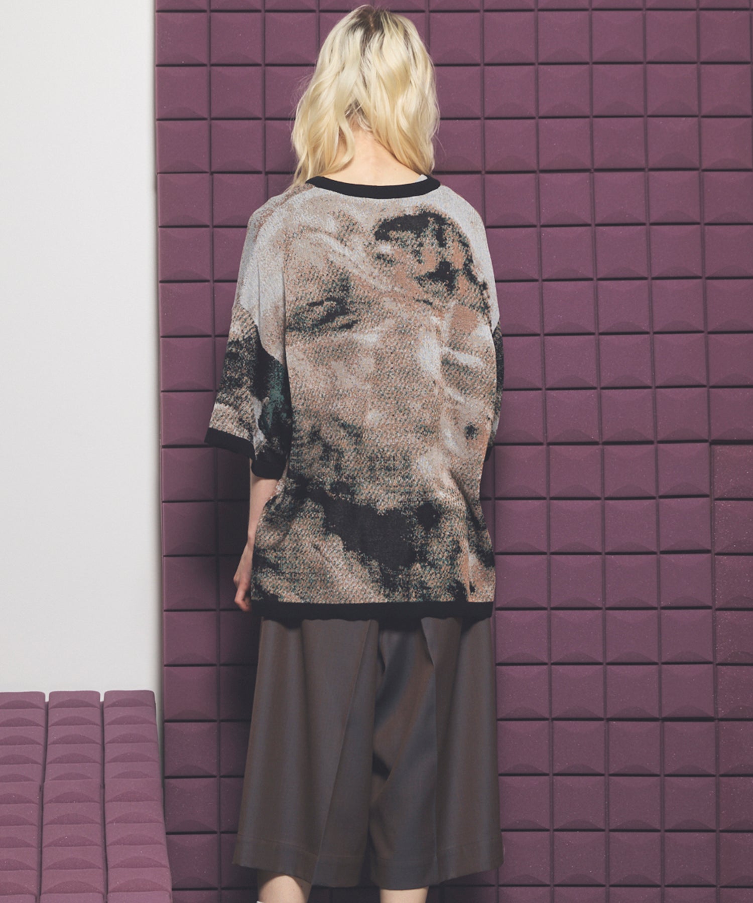 Cotton Bulky Acrylic Blend Prime-Over Gradation Dyeing Knit