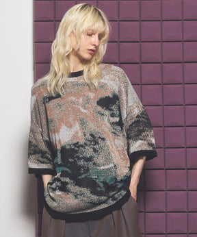 Cotton Bulky Acrylic Blend Prime-Over Gradation Dyeing Knit