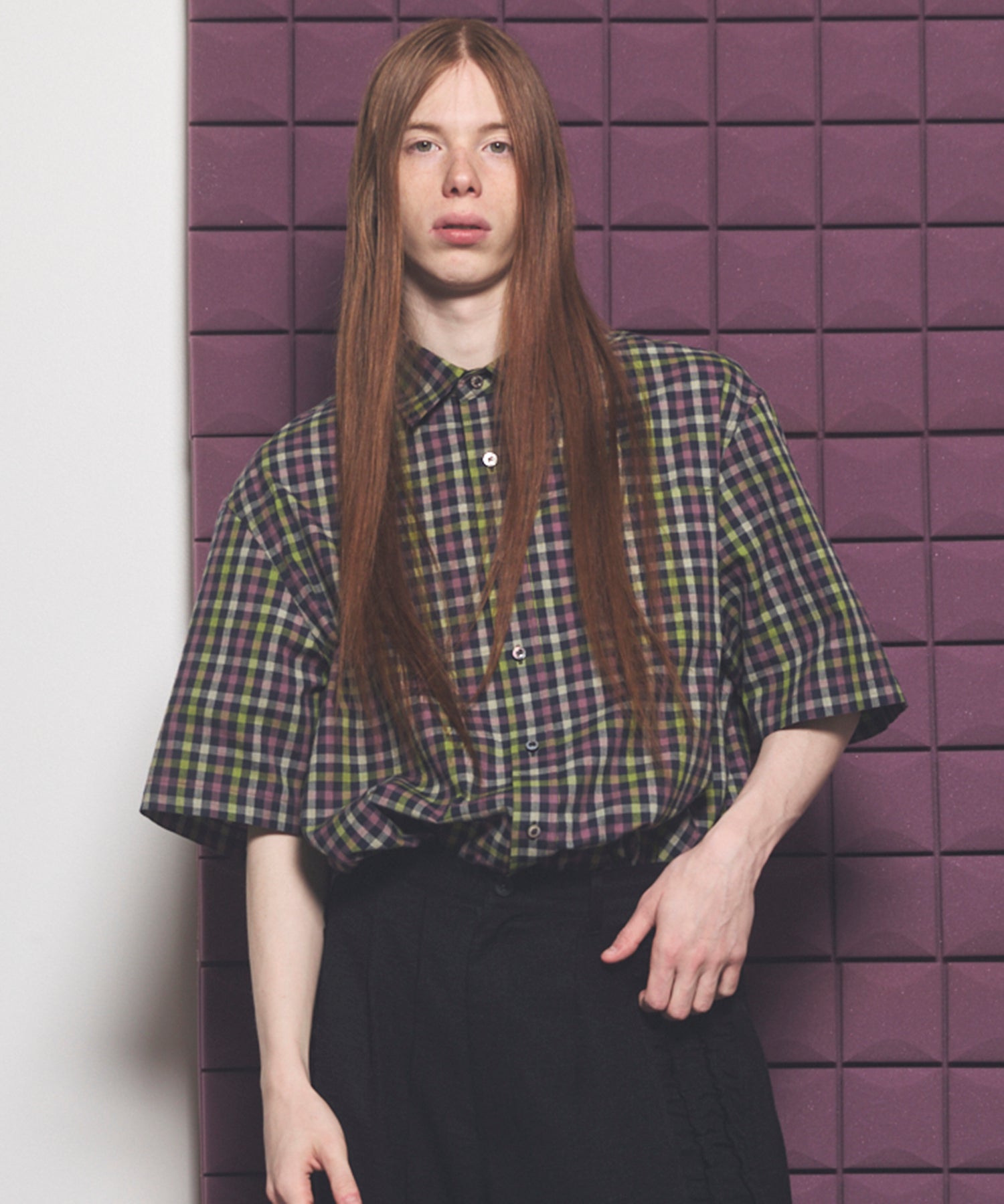 [Italian Dead Stock Fabric] Prime-Over Regular Collar Short Sleeve Shirt