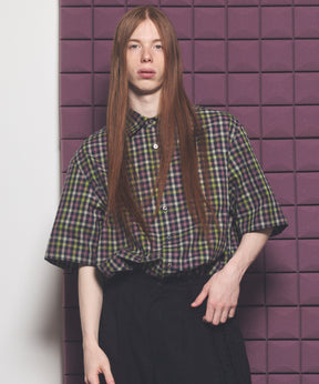 [Italian Dead Stock Fabric] Prime-Over Regular Collar Short Sleeve Shirt