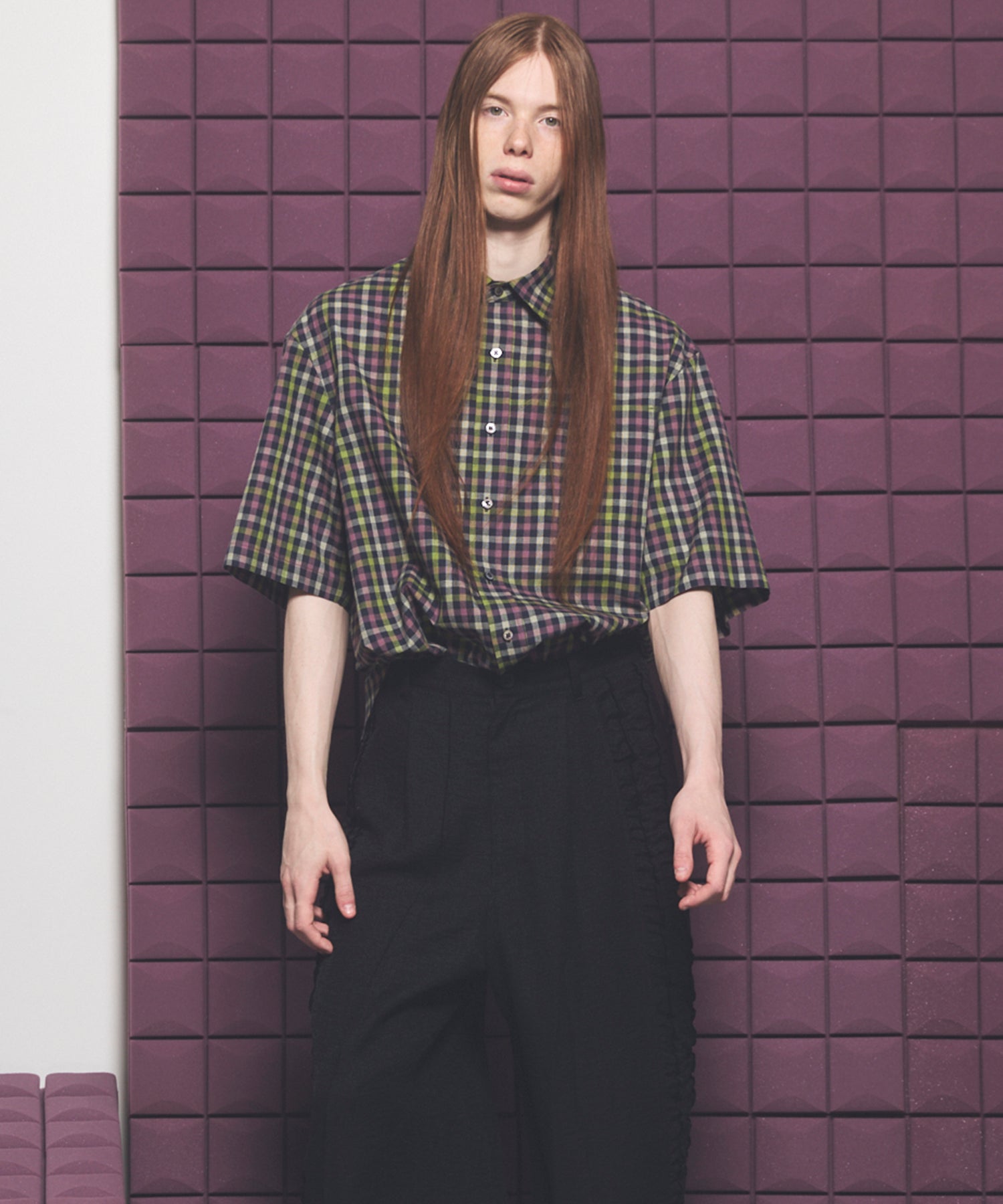 [Italian Dead Stock Fabric] Prime-Over Regular Collar Short Sleeve Shirt