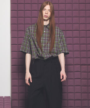 [Italian Dead Stock Fabric] Prime-Over Regular Collar Short Sleeve Shirt