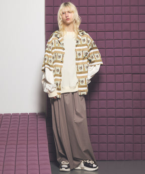 NISHIKAWA KEORI Wool Mix Gabardine Prime Wide Pants
