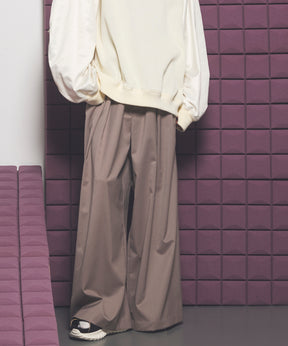 NISHIKAWA KEORI Wool Mix Gabardine Prime Wide Pants