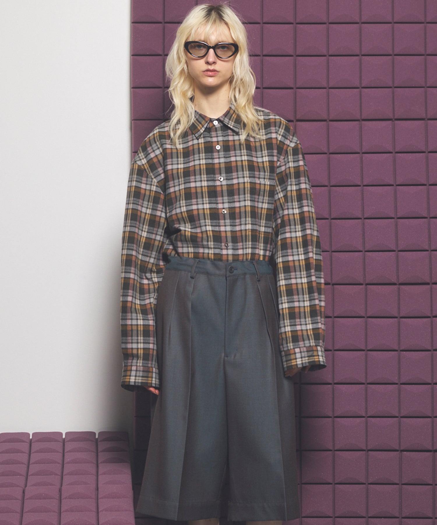 [Italian Dead Stock Fabric] Prime-Over Regular Collar Long Sleeve Shirt