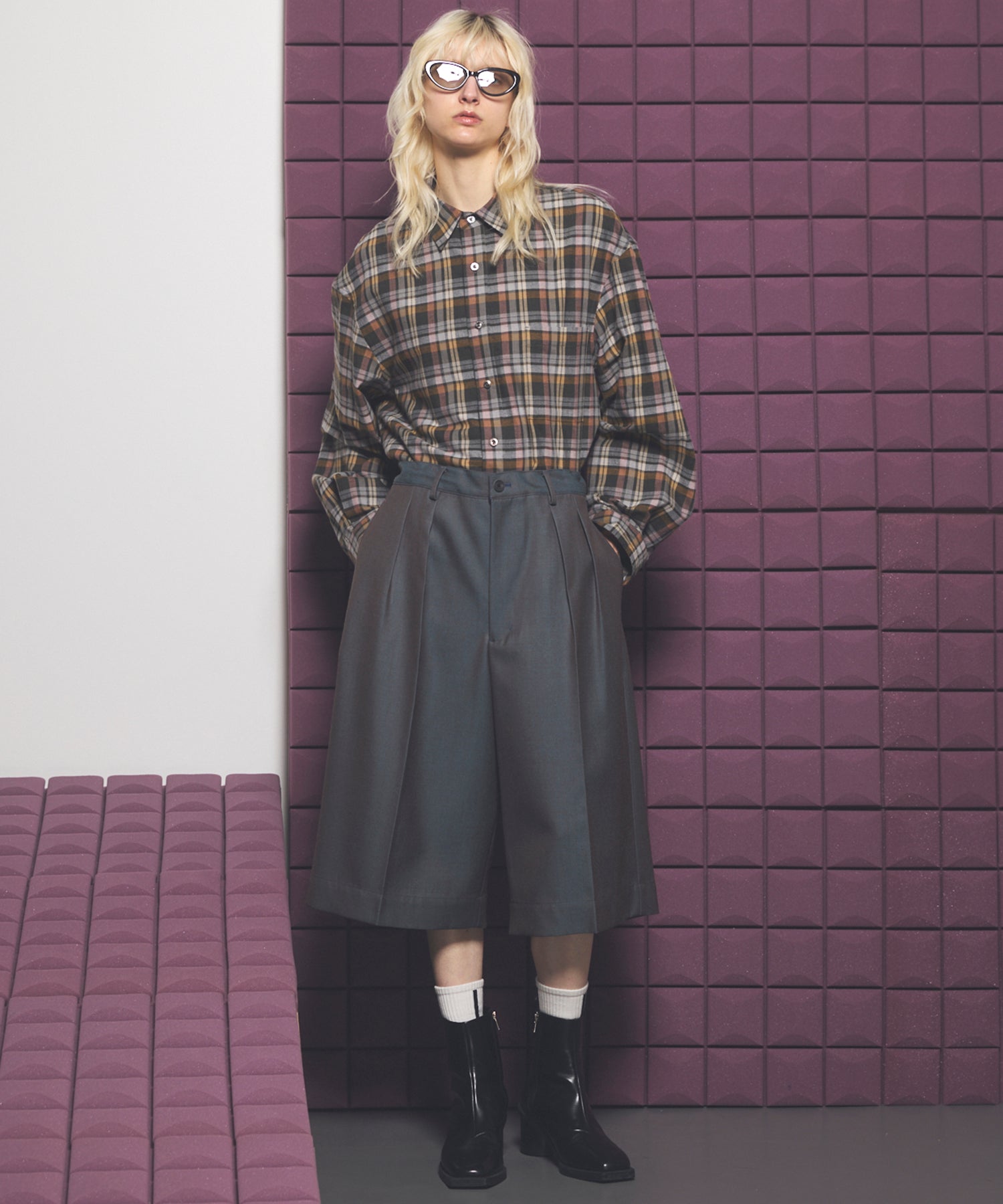 [Italian Dead Stock Fabric] Prime-Over Regular Collar Long Sleeve Shirt