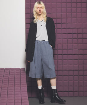 【PRE-ORDER】Drapey Georgette Prime-Over Open Collar Dolman Sleeve Shirt