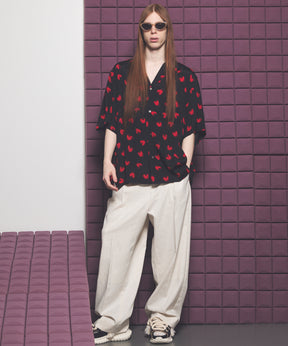 LINEN MIX One-tuck Prime-Wide Tapered Slacks