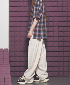 LINEN MIX One-tuck Prime-Wide Tapered Slacks