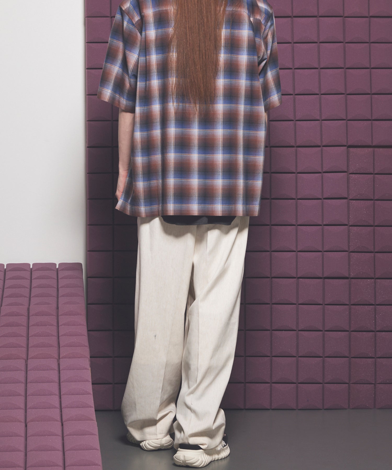 LINEN MIX One-tuck Prime-Wide Tapered Slacks