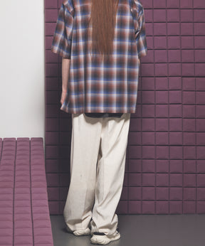 LINEN MIX One-tuck Prime-Wide Tapered Slacks