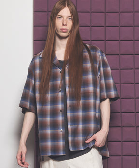 Italian Dead Stock Fabric Prime-Over Open Collar Short Sleeve Shirt