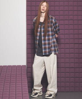 LINEN MIX One-tuck Prime-Wide Tapered Slacks