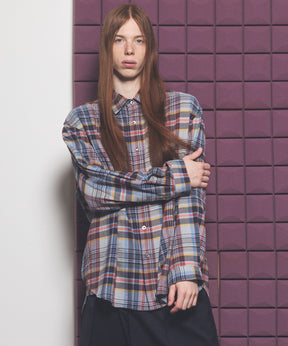 [Italian Dead Stock Fabric] Prime-Over Regular Collar Long Sleeve Shirt