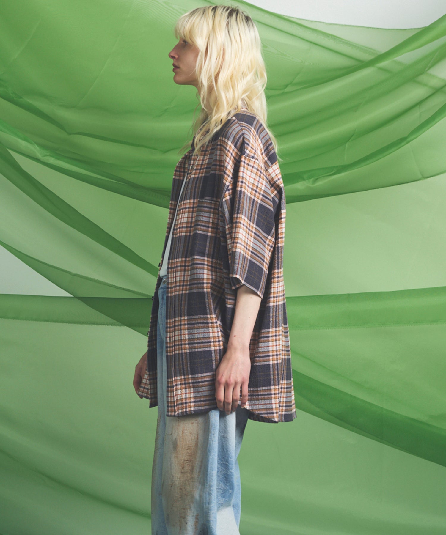 [Italian Dead Stock Fabric] Prime-Over Regular Collar Short Sleeve Shirt