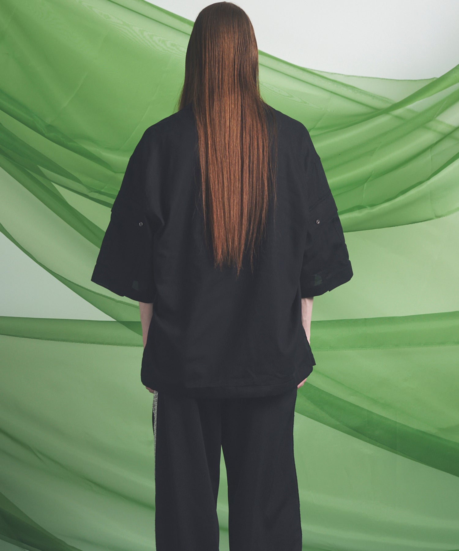 Cargo Pocket Prime-Over Sheer Open Collar Shirt