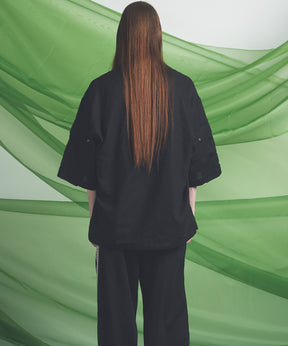Cargo Pocket Prime-Over Sheer Open Collar Shirt