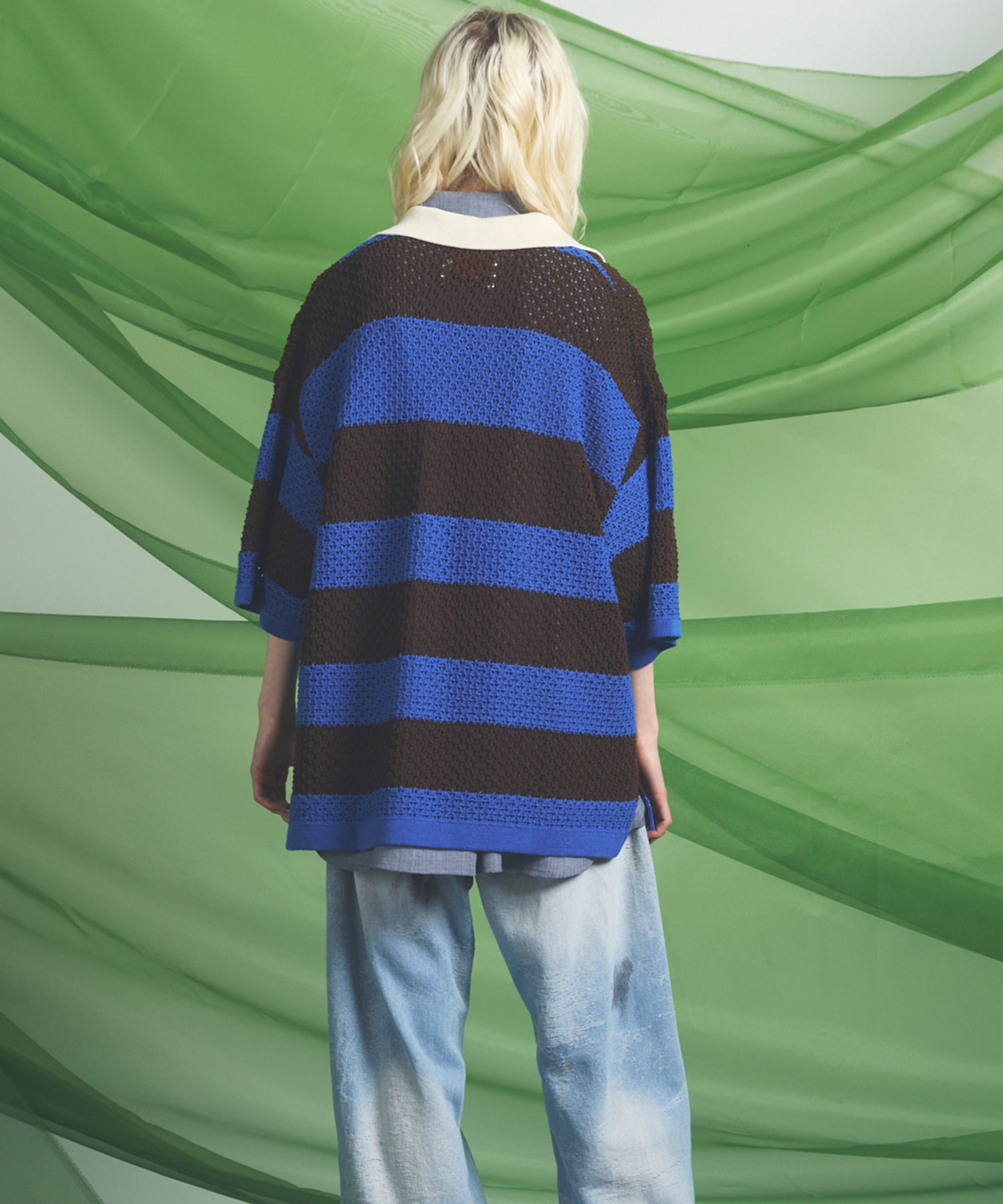 Cotton Bulky Acrylic Blend Prime-Over Gradation Dyeing Knit