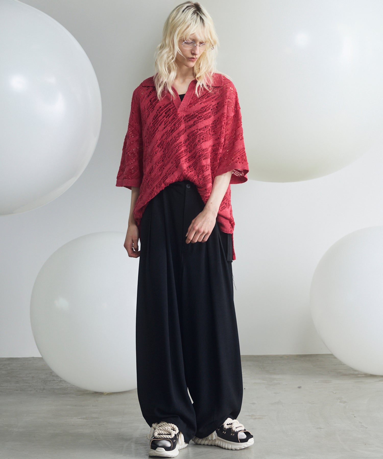 Cotton Bulky Acrylic Blend Prime-Over Gradation Dyeing Knit
