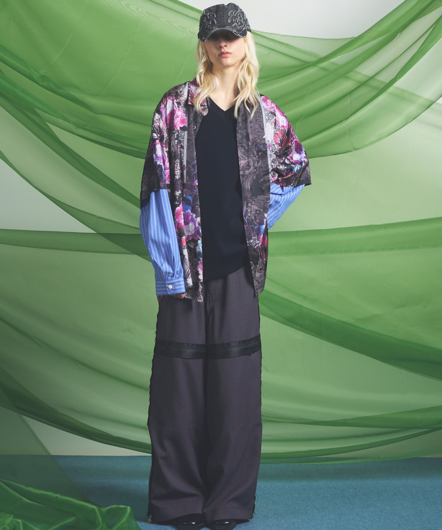 Shirt Docking Prime-Over V-neck Knit Pullover