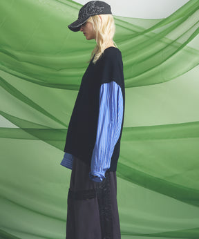Shirt Docking Prime-Over V-neck Knit Pullover