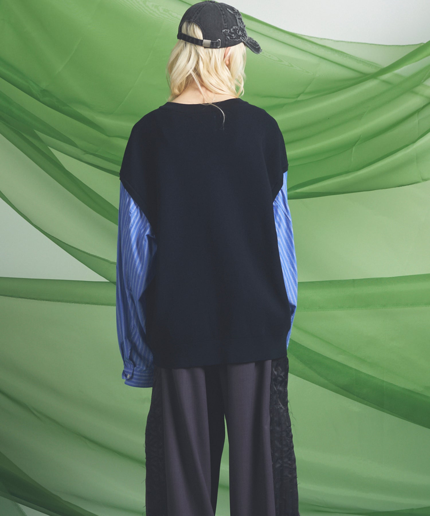 Shirt Docking Prime-Over V-neck Knit Pullover