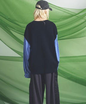 Shirt Docking Prime-Over V-neck Knit Pullover