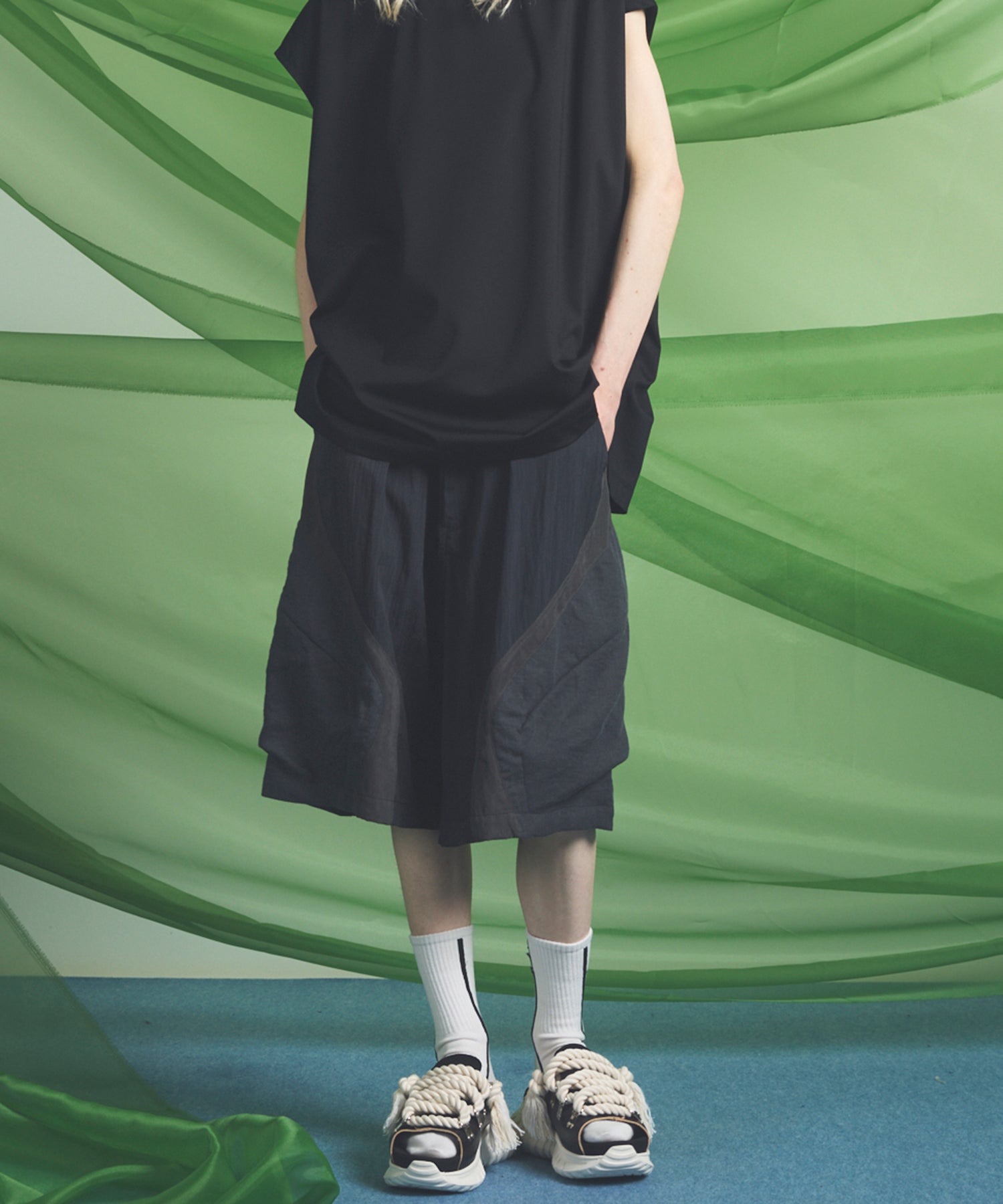 【26SS PRE-ORDER】3D Pocket Curve Switching Prime-Wide One-tuck Shorts