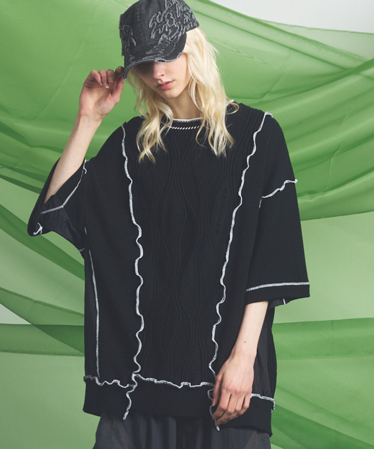 Cotton Bulky Acrylic Blend Prime-Over Gradation Dyeing Knit