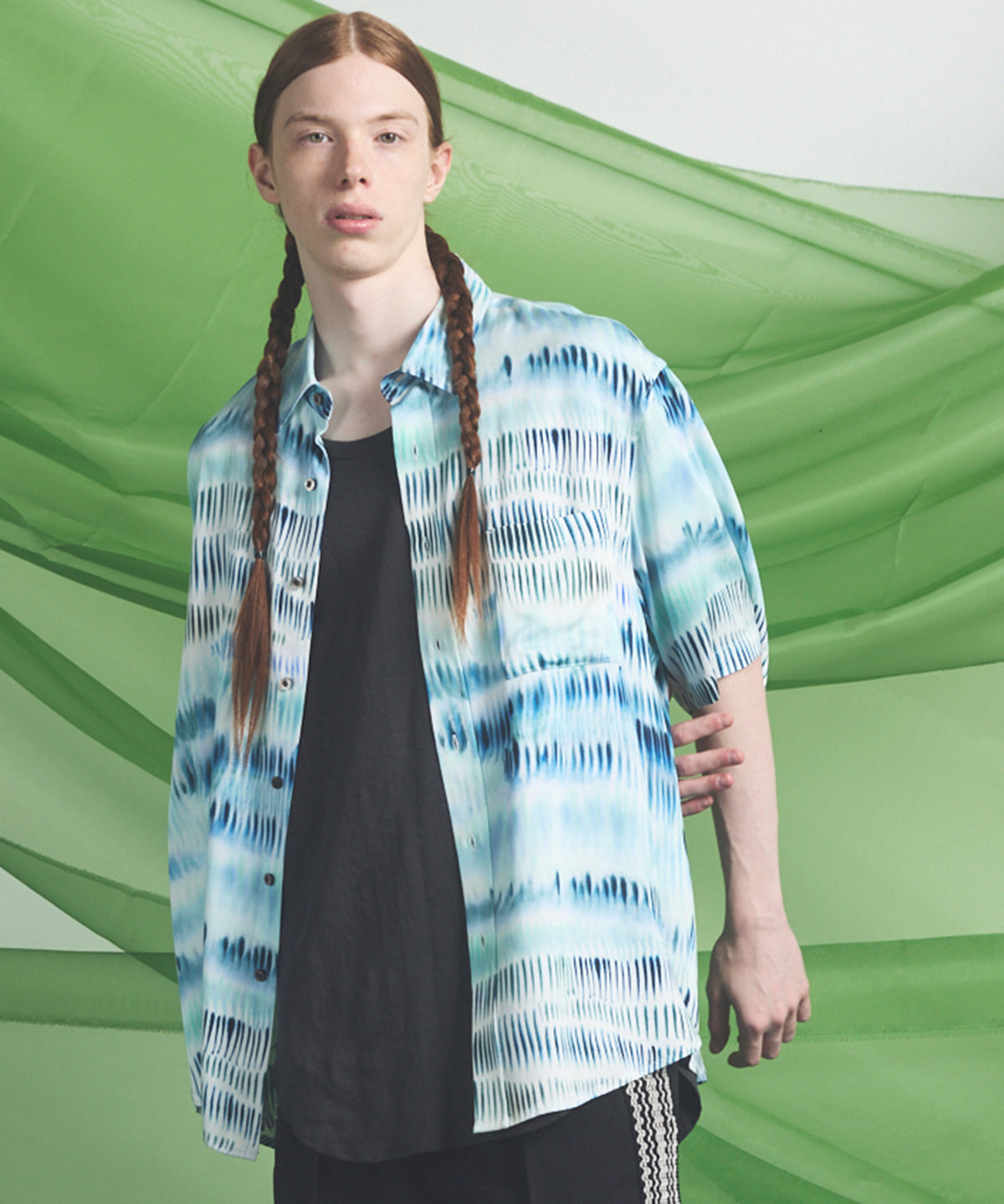 【26SS PRE-ORDER】【Italian Dead Stock Fabric】Prime-Over Open Collar Various Patterns Short Sleeve Shirt