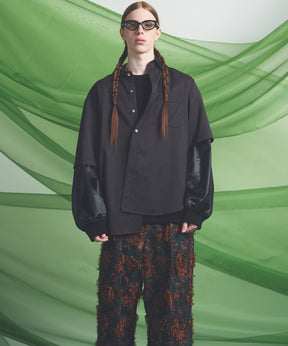 NISHIKAWA KEORI Wool Mix Prime-Over Short Sleeve Shirt