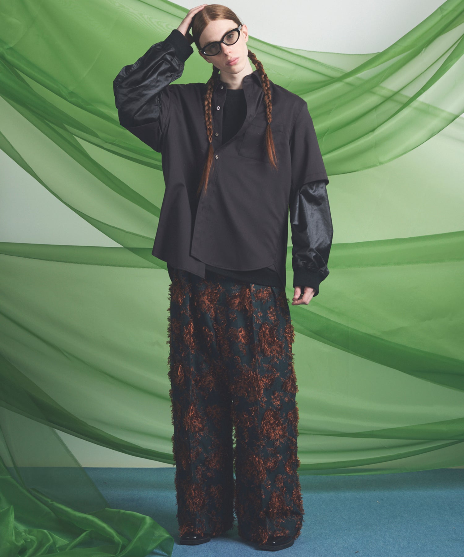 NISHIKAWA KEORI Wool Mix Prime-Over Short Sleeve Shirt