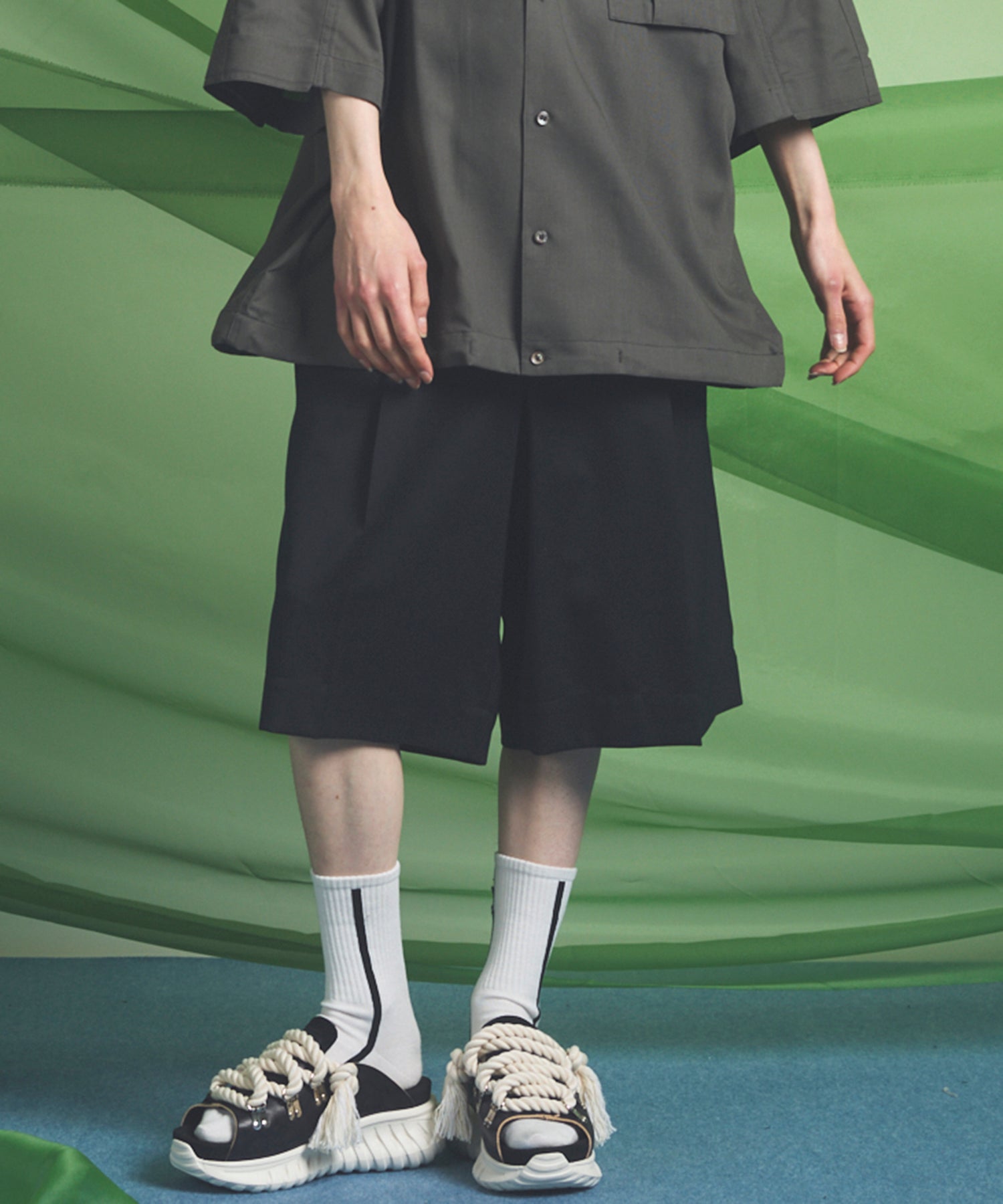 【26SS PRE-ORDER】Linen Mix Slab Side Big Pocket Prime-Wide Pants
