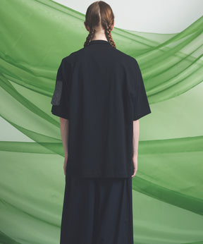 【26SS PRE-ORDER】Asymmetrical Front Zip High Neck Prime-Over High Neck Short Sleeve T-Shirt