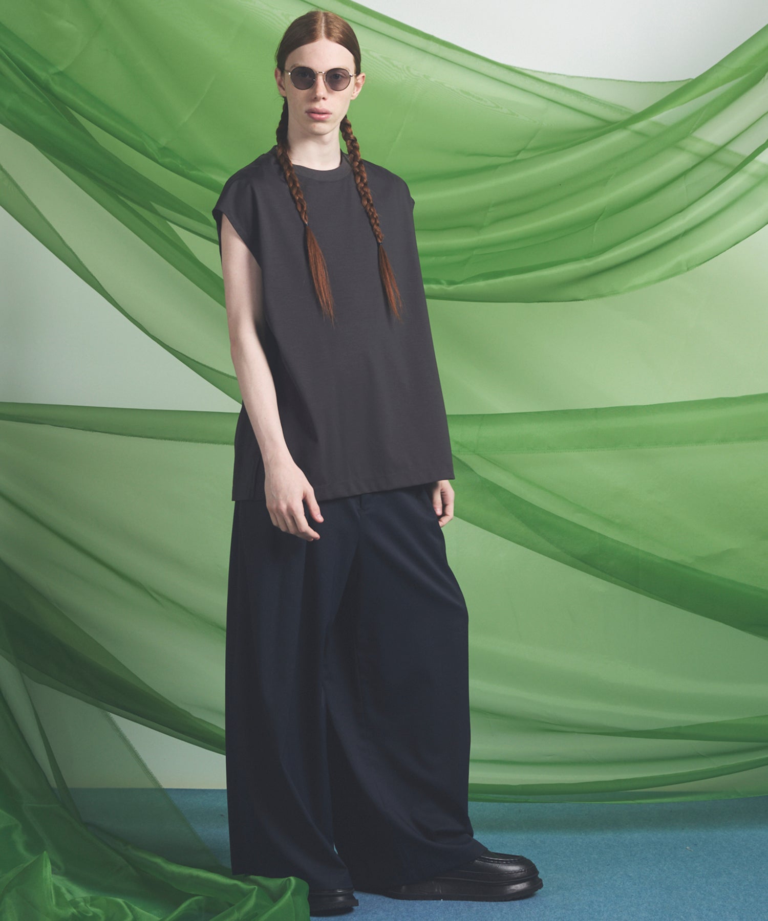 NISHIKAWA KEORI Wool Mix Gabardine Prime Wide Pants