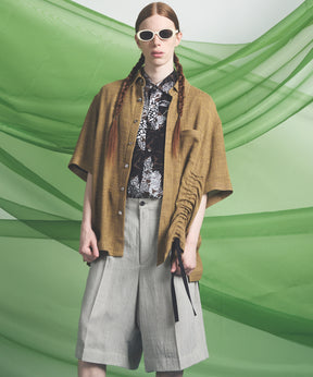 Dry KARAMI Mesh Prime-Over Asymmetric Shirred Shirt