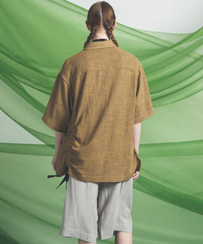 Dry KARAMI Mesh Prime-Over Asymmetric Shirred Shirt