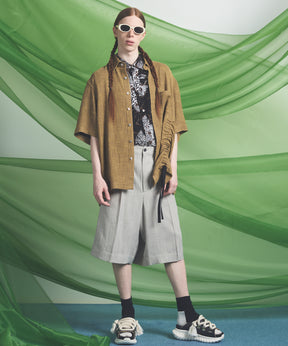Dry KARAMI Mesh Prime-Over Asymmetric Shirred Shirt
