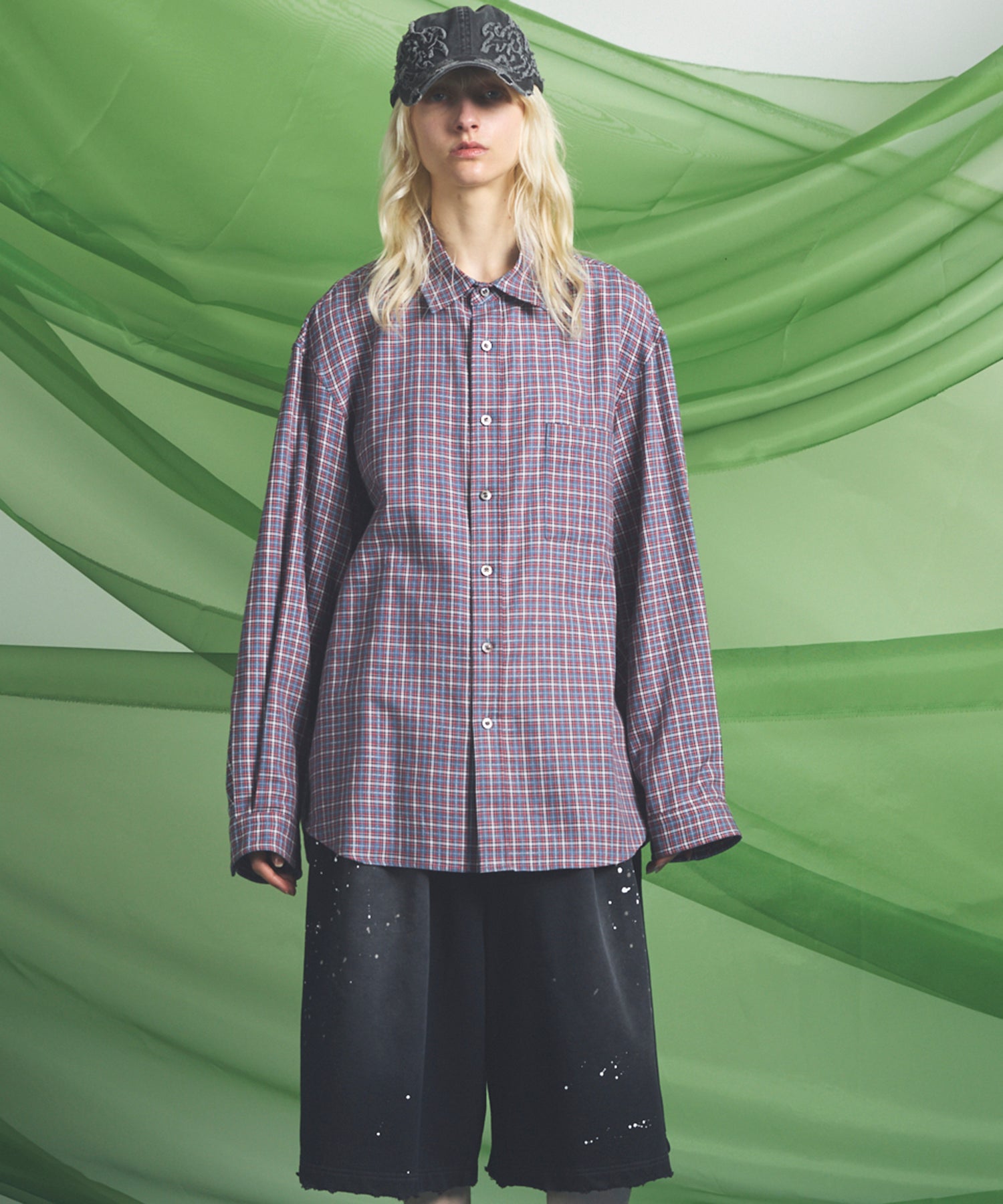 [Italian Dead Stock Fabric] Prime-Over Regular Collar Long Sleeve Shirt